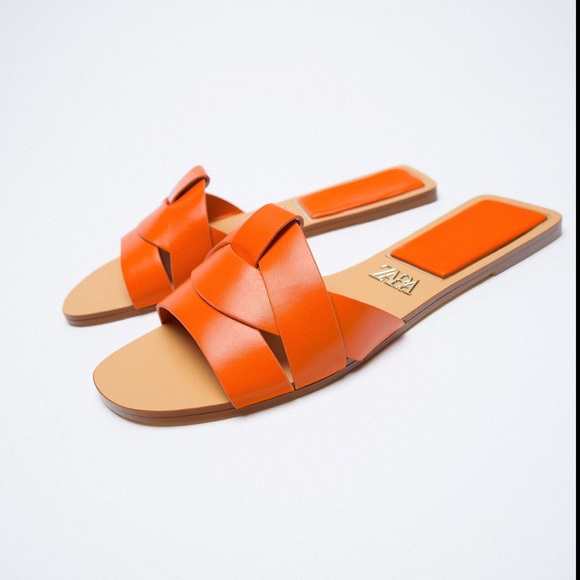 Zara Crossed leather sandals
